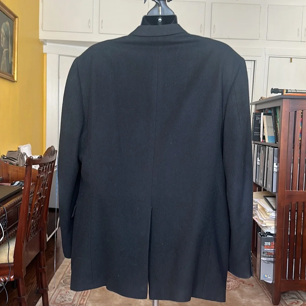 Botany 100% Camel Hair Wool Black Sportscoat Blazer size 46L